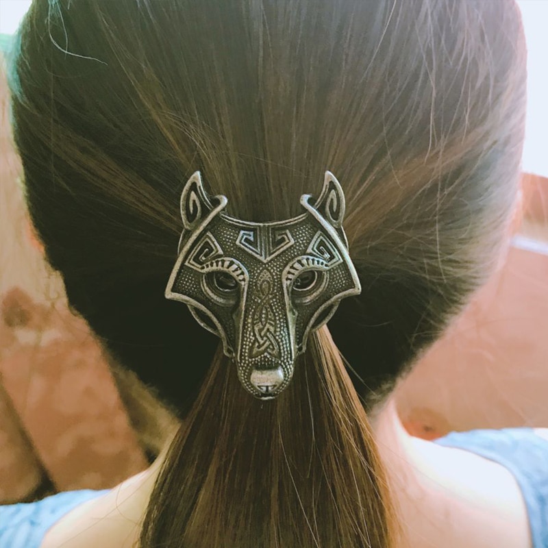 vikings wolf elastic hair band ponytail holder celtic hair accessory