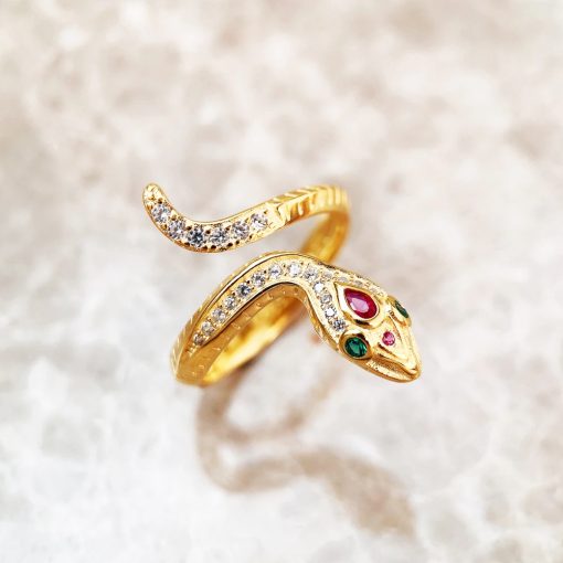 Embody the mystery of the 13th sign with our luxurious Ophiuchus gold ring